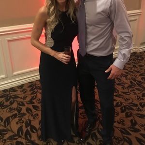 Xscape halter illusion gown